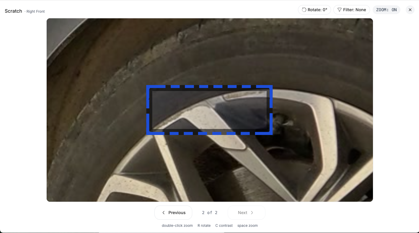 Wheels & Rims damage detection example